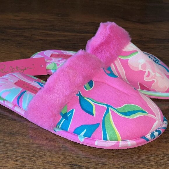 LILLY PULIZTER Clara Slippers Plumeria I'm Feline Fine With Pulitzer Organza Bag - Picture 7 of 8